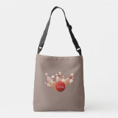 Bowling op bruin crossbody tas (Achterkant)