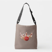 Bowling op bruin crossbody tas (Voorkant)