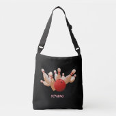 Bowling op zwart crossbody tas (Voorkant)