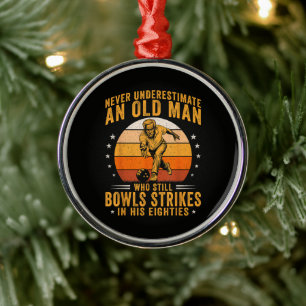 Bowling Opa 80ste verjaardag Metalen Ornament