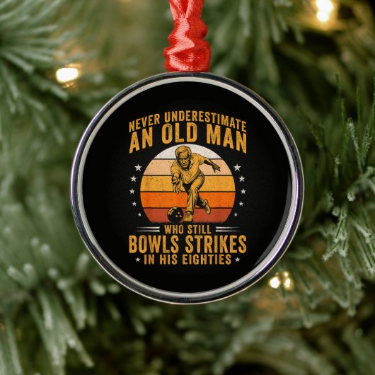 Bowling Opa 80ste verjaardag Metalen Ornament (Boom)