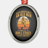 Bowling Opa 80ste verjaardag Metalen Ornament (Links)