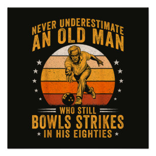 Bowling Opa 80ste verjaardag Perfect Poster