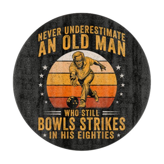 Bowling Opa 80ste verjaardag Snijplank (Voorkant)