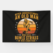 Bowling Opa 80ste verjaardag Spandoek (Horizontaal)