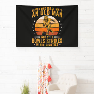 Bowling Opa 80ste verjaardag Spandoek