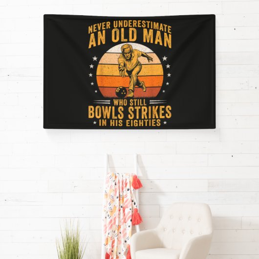 Bowling Opa 80ste verjaardag Spandoek (Insitu)