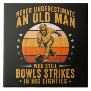 Bowling Opa 80ste verjaardag Tegeltje