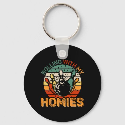 Bowling Outfit Rolling met mijn Homies Funny Bowle Sleutelhanger (Voorkant)