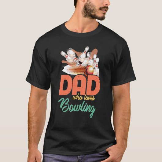 Bowling Pa die van Bowling Bowler houdt, vader met T-shirt (Voorkant)