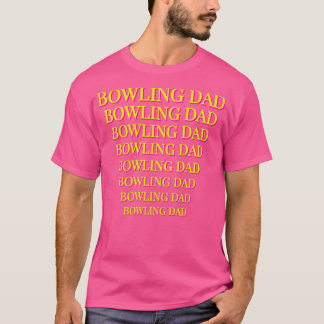 Bowling pa Groter tot Kleiner Druk Gele Roze T T-shirt