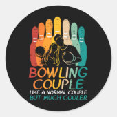 Bowling paar als normale koeler matching bowler ronde sticker (Voorkant)