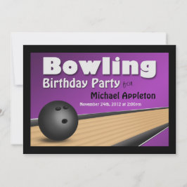 Bowling - Paarse uitnodigingen van de Birthday Par