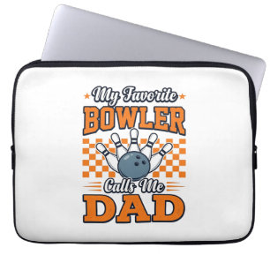 Bowling Papa Shirt Mijn favoriete bowler noemt me Laptop Sleeve