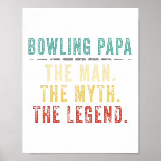 Bowling papa vaders dag cadeau poster (Voorkant)