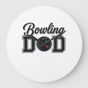 Bowling Papa Vintage Gravure Shirt Ontwerp_1 Grote Klok