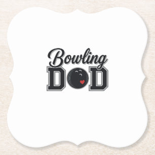 Bowling Papa Vintage Gravure Shirt Ontwerp_1 Kartonnen Onderzetters