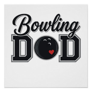 Bowling Papa Vintage Gravure Shirt Ontwerp_1 Perfect Poster