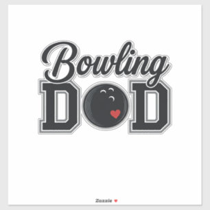 Bowling Papa Vintage Gravure Shirt Ontwerp_1 Sticker