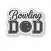 Bowling Papa Vintage Gravure Shirt Ontwerp_1 Sticker (Voorkant)