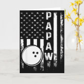 Bowling Papaw American Flag Vintage Christmas Xmas Kaart (Gele Bloem)