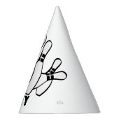 Bowling partij ballen en pinnen feesthoedjes (Rechts)