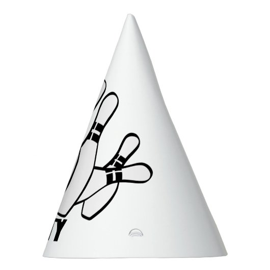 Bowling partij ballen en pinnen feesthoedjes (Rechts)