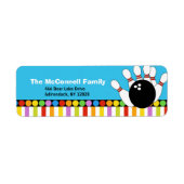 Bowling Party AFDRUKBARE ADRESETIKETTEN Etiket (Voorkant)