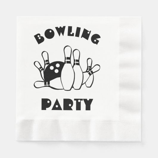 Bowling Party Ball and Pins Paper Napkin Servet (Voorkant)