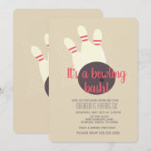  Bowling Party Bash Birthday Party Kaart (Voorkant / Achterkant)