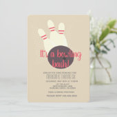 Bowling Party Bash Birthday Party Kaart (Staand voorkant)