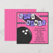 Bowling Party Birthday Kaart (Voorkant / Achterkant)