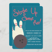  Bowling Party Birthday Party Kaart (Voorkant / Achterkant)