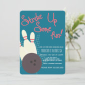  Bowling Party Birthday Party Kaart (Staand voorkant)