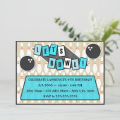 Bowling Party Birthday Uitnodiging (Staand voorkant)