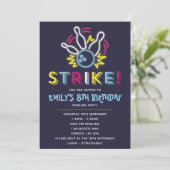 Bowling Party Birthday Uitnodigingen (Staand voorkant)