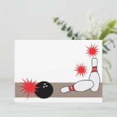 Bowling Party Blank Uitnodiging (Staand voorkant)