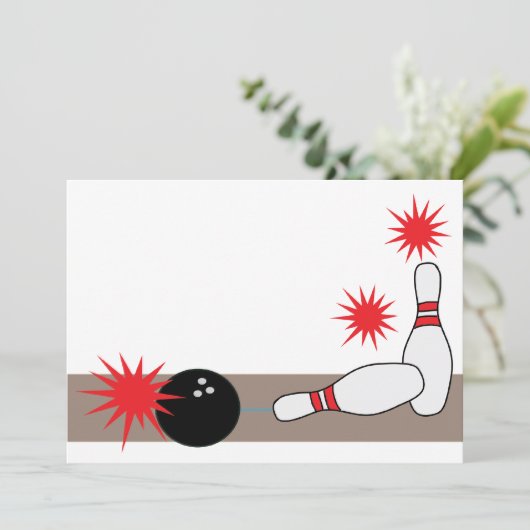 Bowling Party Blank Uitnodiging (Staand voorkant)