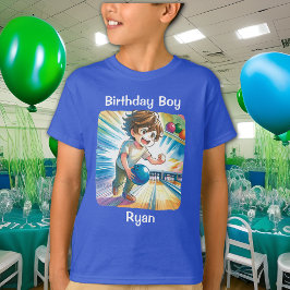 Bowling Party Boy's Anime Verjaardag gepersonalise T-shirt