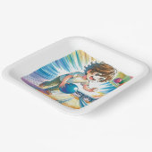 Bowling Party Boy's Anime Verjaardag Papieren Bordje (Gebogen)