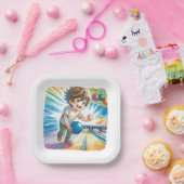 Bowling Party Boy's Anime Verjaardag Papieren Bordje (Feest)