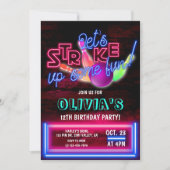 Bowling Party, Cosmic Bowling, Bowling-verjaardag Kaart (Voorkant)