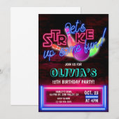 Bowling Party, Cosmic Bowling, Bowling-verjaardag Kaart (Voorkant / Achterkant)