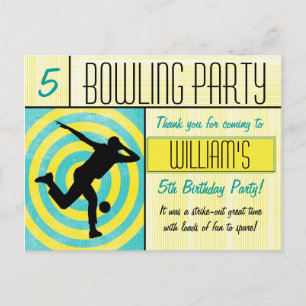 Bowling Party Dank u Briefkaart