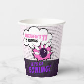Bowling Party Fun for Girls' Birthdays Papieren Bekers (Voorkant)