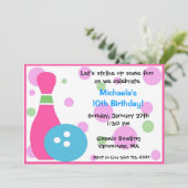 Bowling Party - Girl Kaart (Staand voorkant)