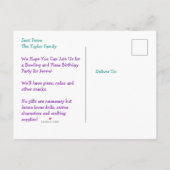 Bowling Party Girl's Anime Verjaardag Uitnodiging (Achterkant)