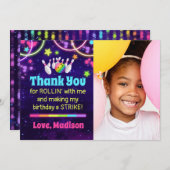 Bowling Party - Hartelijk dank - Kaart met foto (Voorkant / Achterkant)