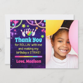 Bowling Party - Hartelijk dank - Kaart met foto
