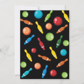 Bowling Party Invitation Happy Birthday Invite Boy Kaart (Achterkant)